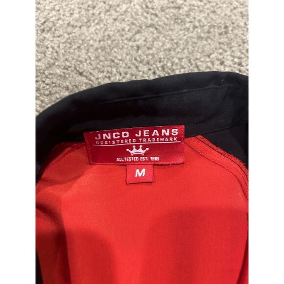 Jnco Jeans Men’s Red Dragon Shirt Size Medium Button Down Short Sleeve - Picture 2 of 3